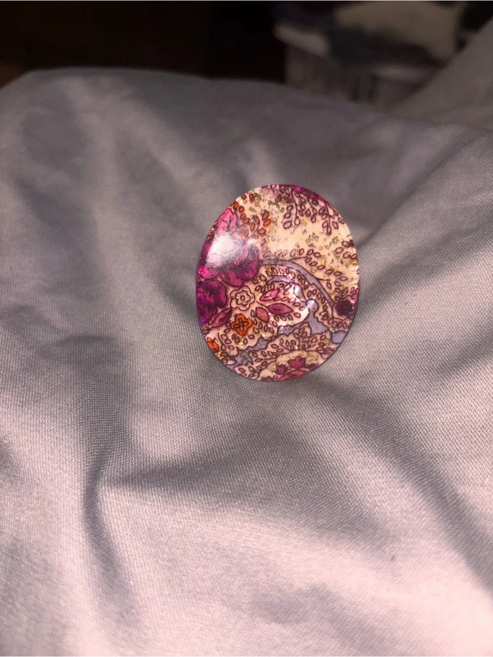 Pink Floral Oval Hair Accessory - Women's Hair Accent